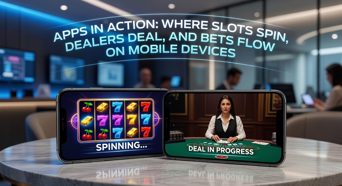 Smartphone screen displaying a vibrant mobile casino app with spinning slots, live dealer blackjack table, and sports betting odds updating in real-time