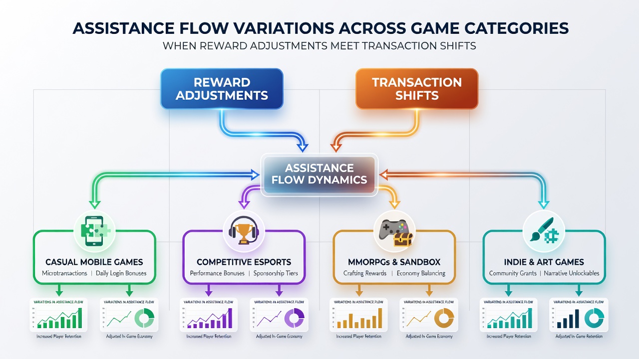 Diagram showing transaction shifts and reward adjustments in portable gaming support systems