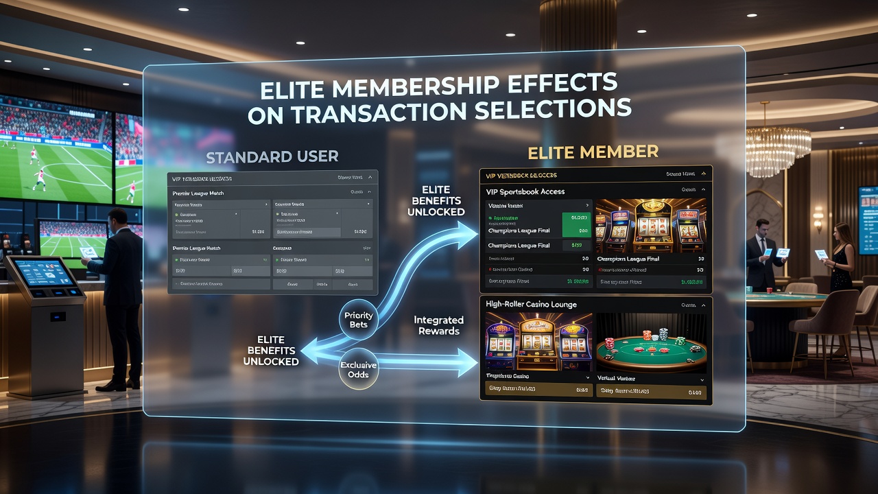Data visualization showing transaction method distribution among elite versus standard members in hybrid gaming environments